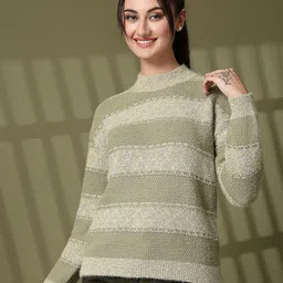 Thirty Threads Women Striped Woollen Pullover-picture-13