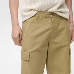 MANGO MAN Solid Cargo Shorts-image-50