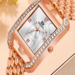 Exotica Fashion Women Brass Embellished Dial & Stainless Steel Bracelet Style Straps Analogue Watch-image-65