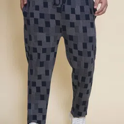 John Pride Men Checked Mid Rise Track Pants-image-7