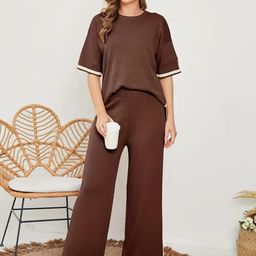 Moda Rapido Round Neck Top With Trousers Co-Ords-image-84