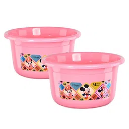 Kuber Industries Pink & Black 2 Pieces Disney Printed Bath Tub 25Ltrs-image-81