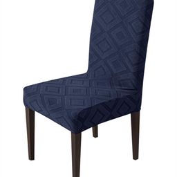 HOUSE OF QUIRK Navy Blue Patterned 220 GSM Chair Cover-image-35