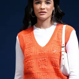Tokyo Talkies Women Self Design Cable Knit Cardigan-image-25