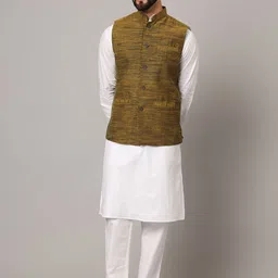 Latest Chikan Garments Striped Woven Nehru Jacket-picture-54