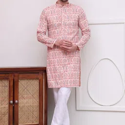 Anouk Men Floral Embroidered Regular Pure Cotton Kurta with Pyjamas-65