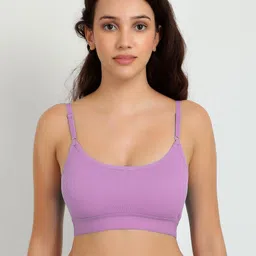 Women Cotton Maroon,Black,Purple Non Padded Non-Wired Lingerie Bra Sport wear Gym Crop Tank Top-image-82