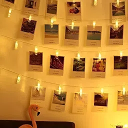 ENORMITY White & Yellow Photo Clip Shape String Lights image 2