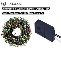 SPARK WORLD Green & Blue Rice Shaped Bulb String Lights image 2