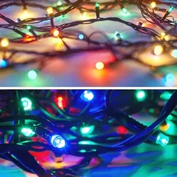 SPARK WORLD Blue & Yellow Rice Shape String Lights image 3