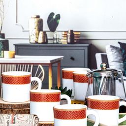 Cello Solitaire Set of 12 Ruby Opalware Glossy Mugs 180ml image 1