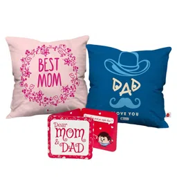 Indigifts Blue & Pink 2 Pieces Printed Square Cushions-image-92