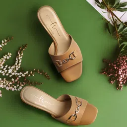 London Rag Women Open Toe Kitten Mules with Buckle-picture-11