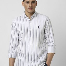 Peter England Casuals Men Slim Fit Opaque Striped Casual Shirt-image-44