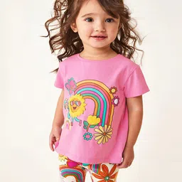 INCLUD Girls Printed Round Neck T-Shirt With Capri-image-108