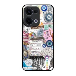 QRIOH Typography Printed Oppo Reno13 5G Divine Flow Glass Back Case Mobile Accessories-image-97