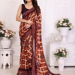 The Textile Hub Geometric Printed Beads and Stones Saree-picture-25