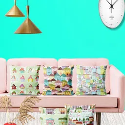 ArtzFolio Multicoloured Set of 5 Square Cushion Covers-image-74
