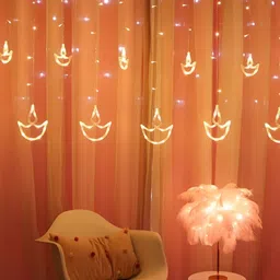 SPARK WORLD Yellow Diya Shape String Lights image 5