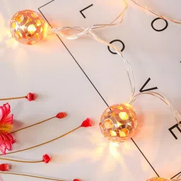 SPARK WORLD Yellow 4 Pieces Ball Shaped String Lights image 5