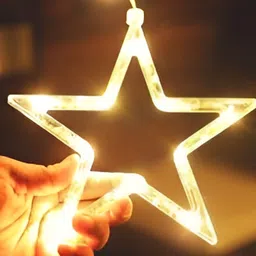 SPARK WORLD 138 Yellow Star Shaped LED String Lights image 2