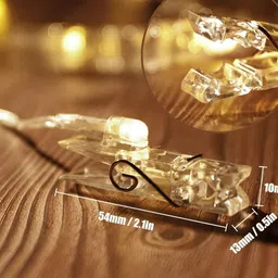 SPARK WORLD Transparent LED Photo Clip String Lights image 5