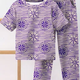 YK Boys Blue Ferrari Printed Casual T-Shirt And Pant Set-48