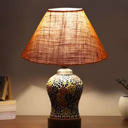Aura Beige Frustum Shaped Wooden Table Lamp-picture-21