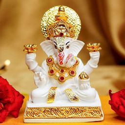 Ekhasa White & Gold Toned Religious Idol Showpiece-image-92