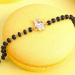 Elegante kids Gold-Plated Black Artificial Beads Wraparound Bracelet-image-1