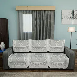 Aura Grey 6 Pieces Cotton Sofa Covers-image-9