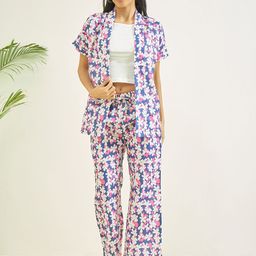 luykPrinted Shoulder Straps Sleeveless Top With Trouser & Jacket-image-110
