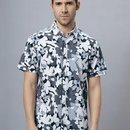 NEON CHILLIE Men Spread Collar Floral Printed Cotton Casual Shirt-image-59