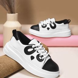 Froh Feet Women Colourblocked Round Toe Lace-Up Lightweight Sneakers-image-8