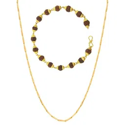 Anvika Stainless Steel Chain With Rudraksha Bracelet-picture-31
