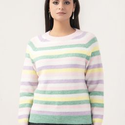 Albion By CnM Women Striped Round Neck Pullover Sweaters-image-20