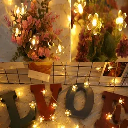 SPARK WORLD Yellow Flower Shaped LED Rice String Lights image 2