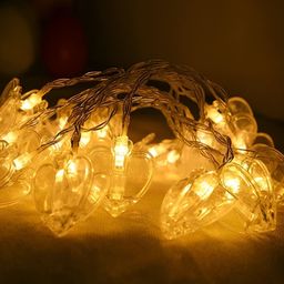 ENORMITY Yellow & White Heart Shape Bulb String Lights image 4