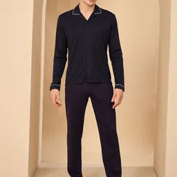 Sweet Dreams Men Shirt Collar Long Sleeves Shirt & Pyjamas Night suits-picture-11