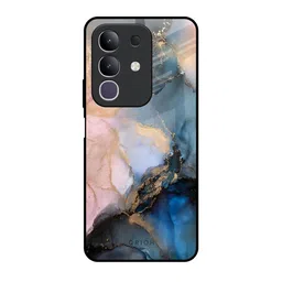 QRIOH Unisex Vivo T4x 5G Marble Ink Abstract Impact Resistant Glass Back Case-picture-49