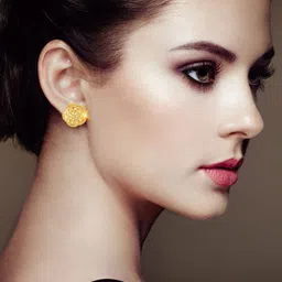DIVASTRI Set of 4 Gold-Plated Circular Studs Earrings-13