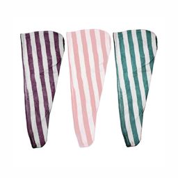 HOUSSE Pink & Turquoise Blue 3 Pieces Striped 300 GSM Microfiber Bath Towels-image-25