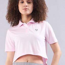 SG Women Polo Collar Applique T-shirt-image-38