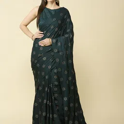ASISA Embellished Schiffli Pure Chiffon Saree-image-97