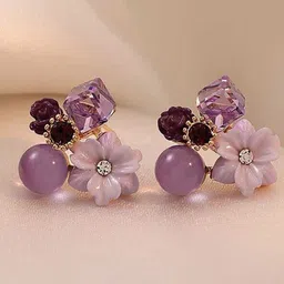 Celestique Artificial Stones Studded Contemporary Shaped Studs-15
