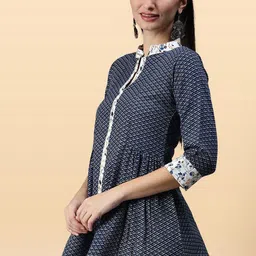 Anouk Rustic Printed Mandarin Collar Tunics image 5