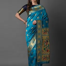 Anouk Rustic Woven Design Zari Banarasi Saree-picture-9