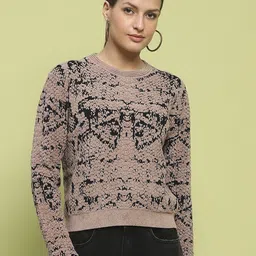 Madame Women Self Design Pullover Sweaters-image-85