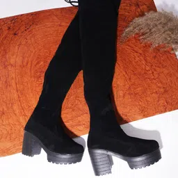 Froh Feet Women High-Block Heel Chunkey Boots-image-52