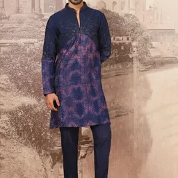 ASUKA Nirvana Lunaire Ethnic Motifs Embroidered Sequinned Chanderi Silk Kurta With Trouser-picture-13